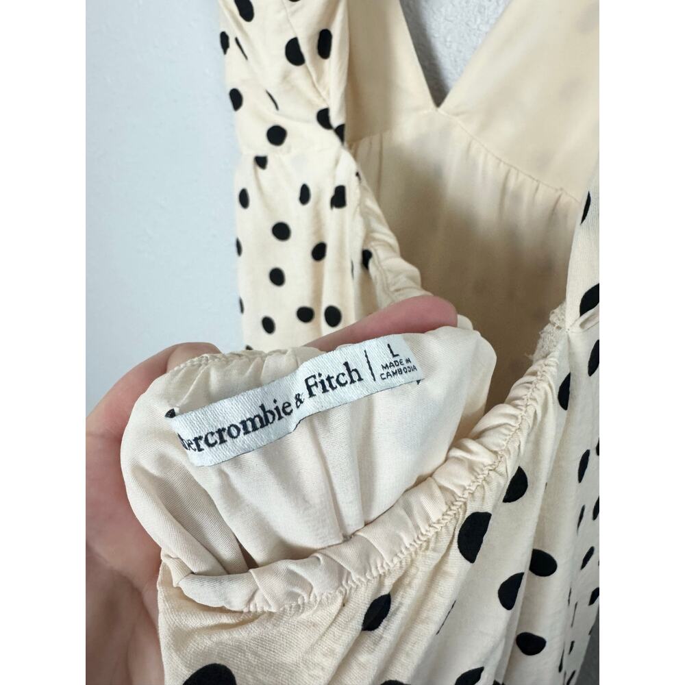 Abercrombie & Fitch Polka Dot Maxi Dress Open Back Tie Strap Flowy - Picture 5 of 6